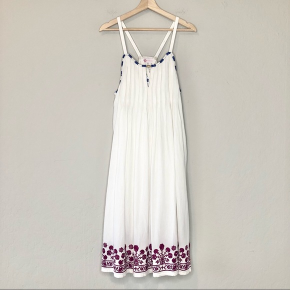 NWT Buggy NYC Cretan Silk Embroidered Cotton Linen Dress - Picture 4 of 10